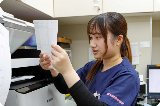 検査結果の確認中